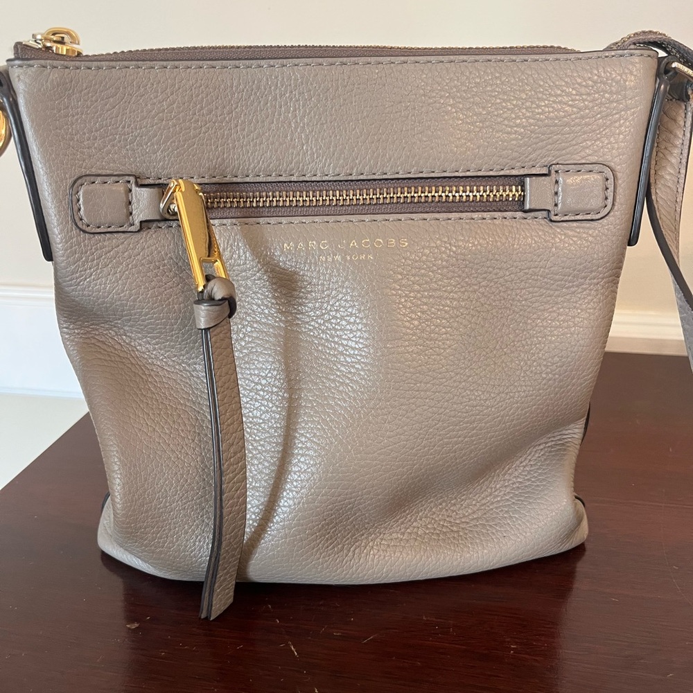 Marc Jacobs Taupe Leather Crossbody Bag